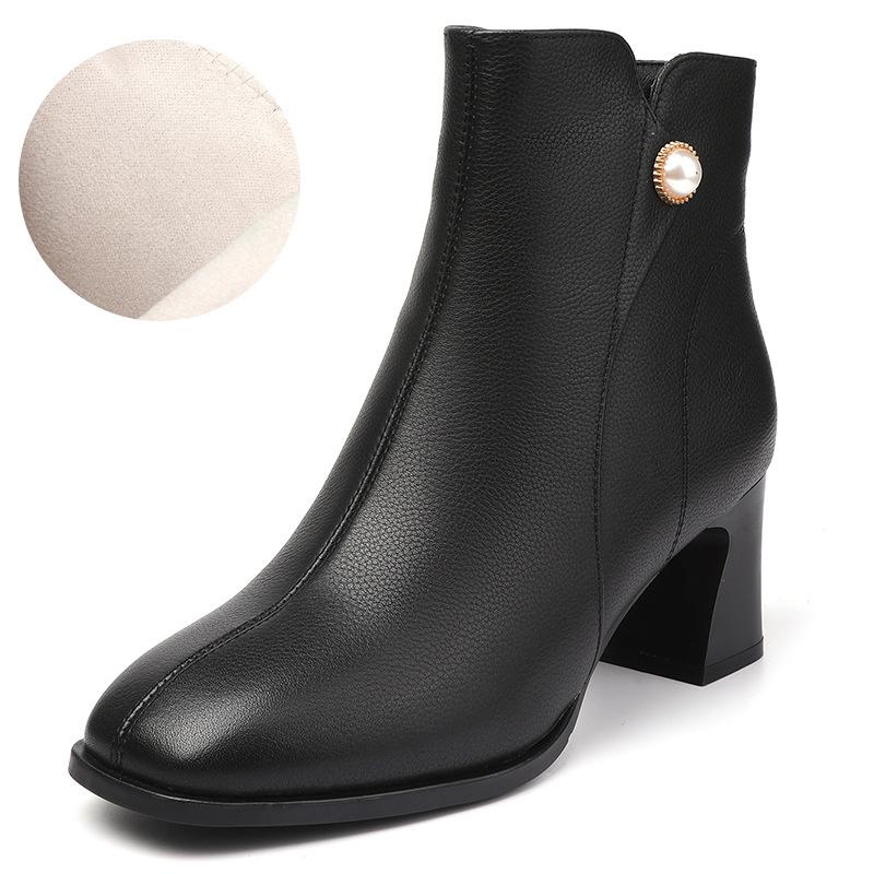 Женские модные ботинки, красные шерстяные теплые зимние ботильоны из натуральной кожи, женские свадебные модельные ботинки на среднем каблуке, женские банкетные сапоги