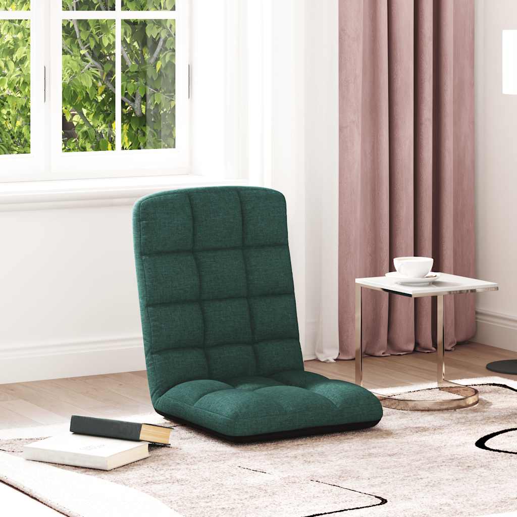 Foldable Floor Chair Dark Green 71x51x62 cm Fabric
