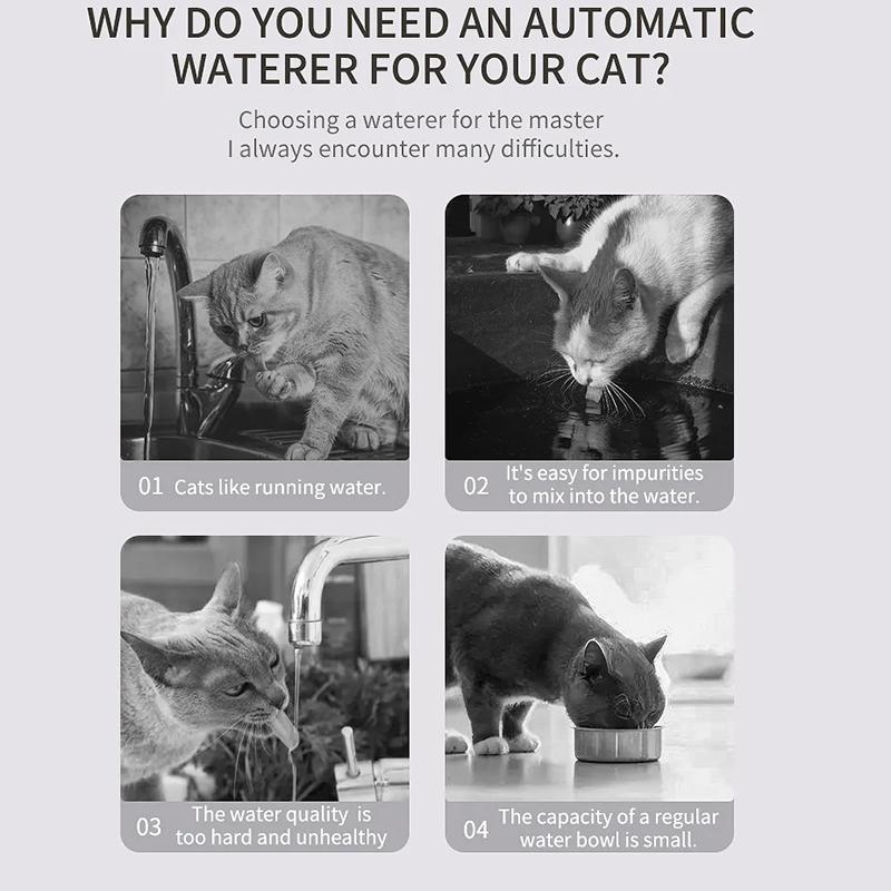 Автоматический фонтанчик для кошек объемом 3 л/101,45 унции, большой емкости, диспенсер для воды для собак, циркулирующий фильтр, бесшумный фонтанчик для кормления домашних животных