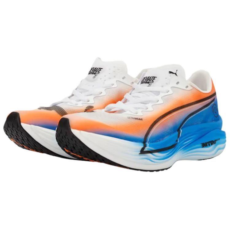 Puma Deviate NITRO Elite 3 Легкие марафонские кроссовки Женские Белый Оранжевый Синий 313421-01