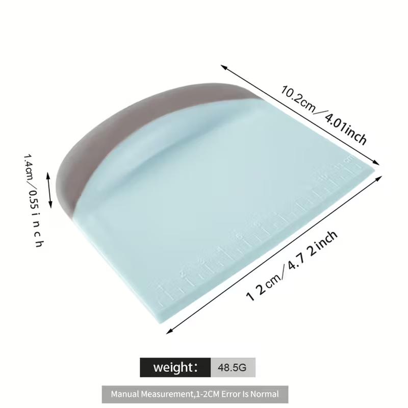 Dough Cutter with Measurement Marks 1/2pcs Flexible Multipurpose Kitchen Pastry Cutter Tool Bench Scraper for Bread Dough Cake