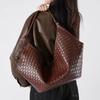 Leather Bag Female Fashion Cowhide Braided Pattern Lady Class Commuting Bag