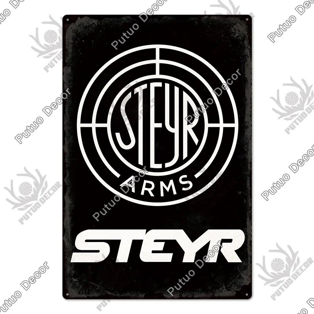 Putuo Decor Brand Poster Vintage Metal Tin Sign Plaque Plate for Garage Man Cave Gun Club Wall Decor Pistola Co2 Arma Metal