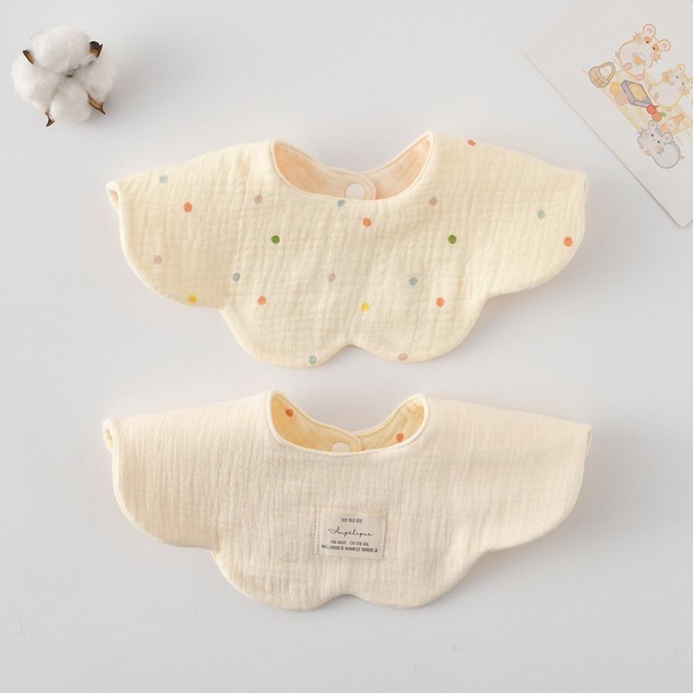 Pure Cotton Gauze Baby Feeding Bib Breathable Petal Bib Cute Drool Bib  For Kids