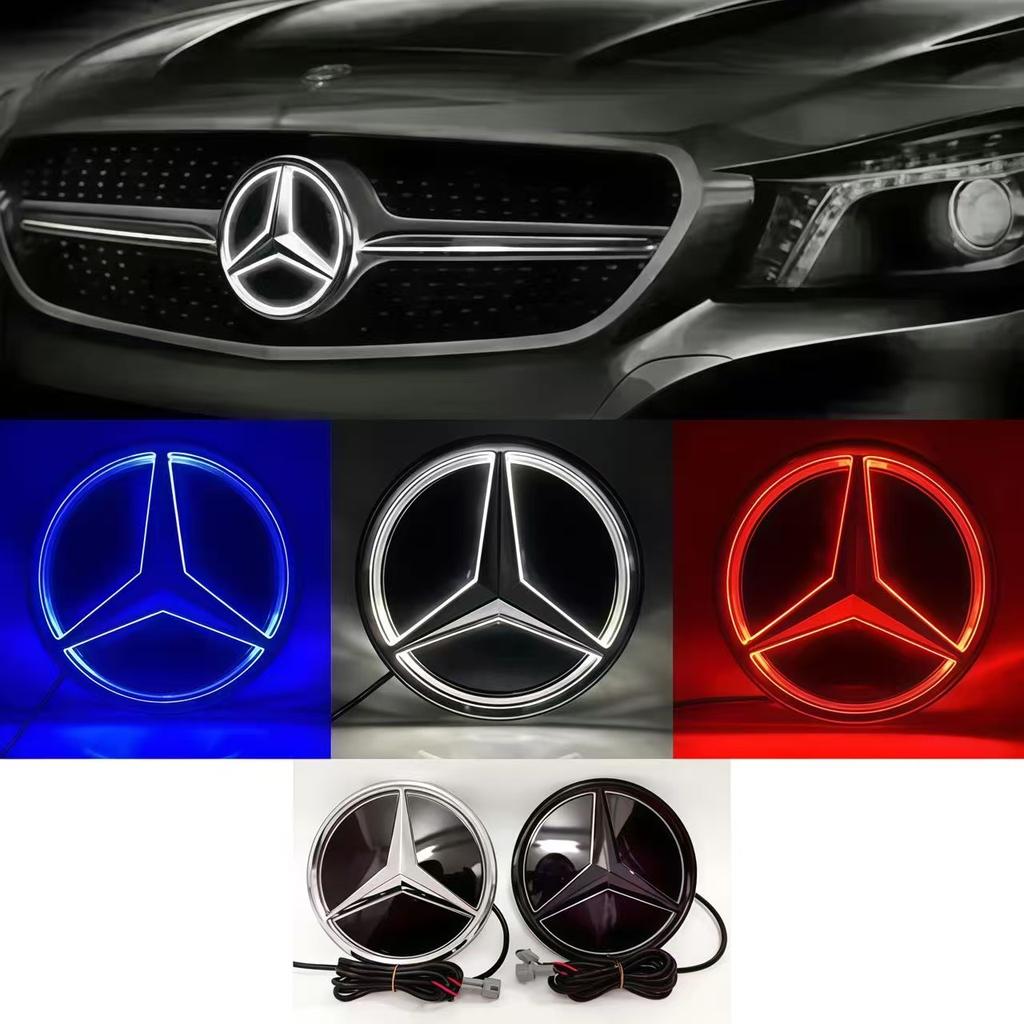 WUL5 Car Front Grille Logo Light Mirror LED Badge Badge Luminous Decorative Light for Mercedes Benz W213 E-Class Key Ring