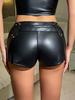 Шорты из искусственной кожи для бара, горячая девушка, эластичные, с низкой посадкой