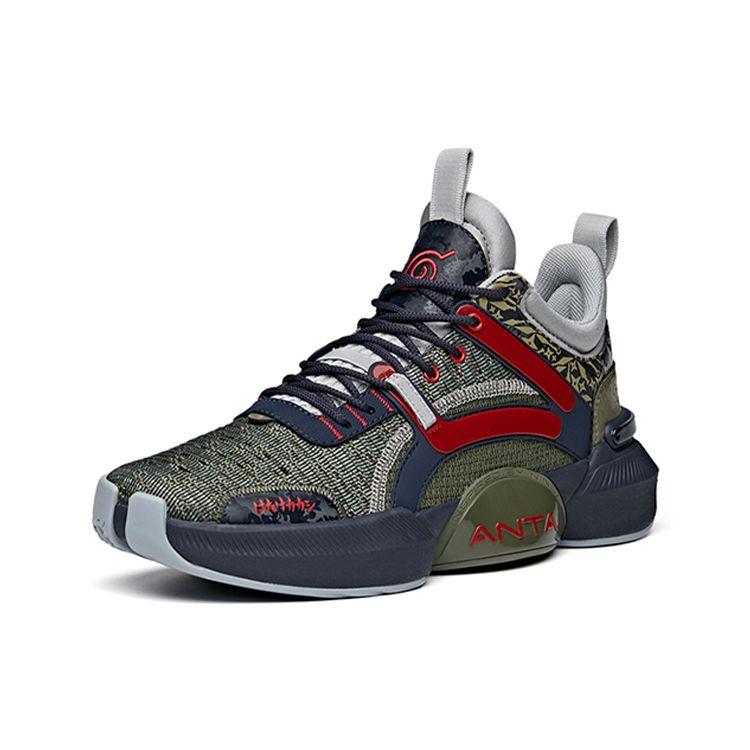 Anta Баскетбольные кроссовки Naruto X Kakashi Low Top, мужские кроссовки, оливково-зеленые 112121615S-3