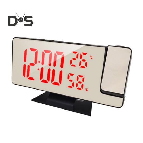 Светодиодный цифровой будильник с большим экраном, многоцелевой проектор в формате 12/24 часа, потолочные часы с дисплеем времени и температуры