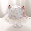Baby Girl Summer Breathable Mesh Bucket Hat 5-18 Months Lace Trim Pumpkin Decor Sun Protection Cap
