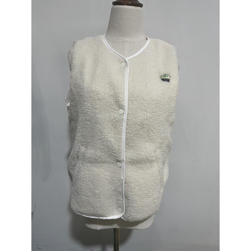Women's Sleeveless Fur Vest Top, Fashionable Women's Spring and Autumn Loose Single Breasted Vest Jacket