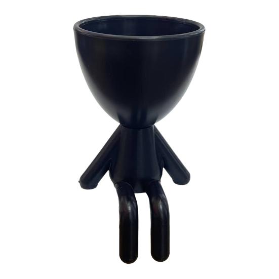 3D-печатная фигурка сидящего человека, кашпо для суккулентов, 2-в-1, настольный горшок и декоративное украшение, матовая отделка, цельное изделие, компактный размер для маленьких растений
