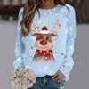 Christmas Pullover Womens & Girls Pattern Snowflakes & Reindeer Heads Full Printed Long Sleeve New Year Sweatshirt