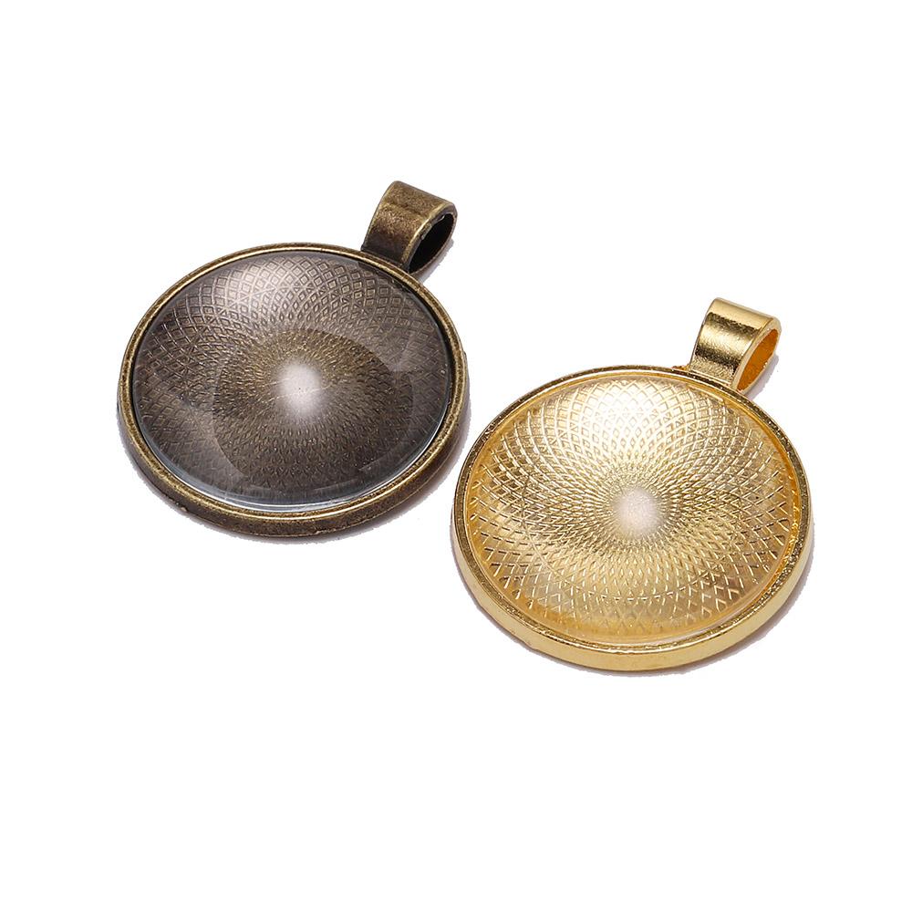 10pcs/lot 25 mm Cabochon Base Tray Bezels Blank Gold Necklace Pendant Setting Cabochon Base For Jewelry Making Supplies