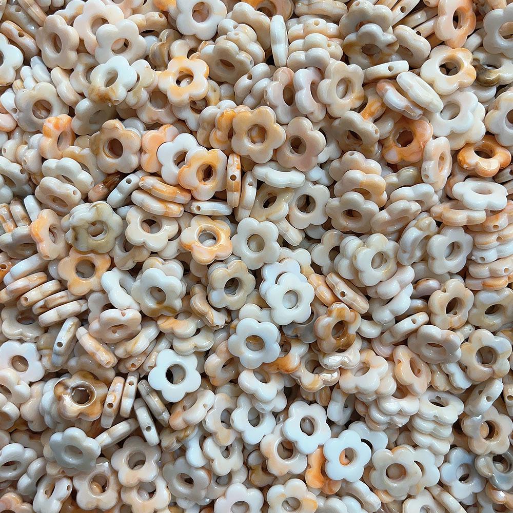 Акриловые ретро-градиентные пятилепестковые бусины для самостоятельного изготовления украшений и аксессуаров для волос