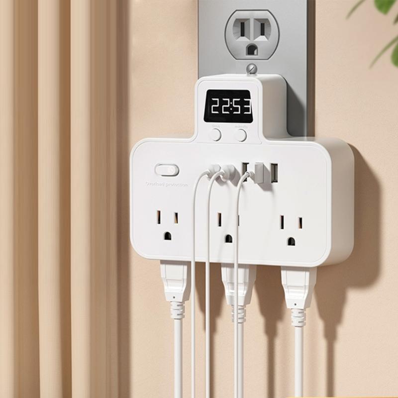 Удлинитель с несколькими розетками, два порта USB-C, усовершенствованная система зарядки, защита от перенапряжения, легко переносить для международных поездок