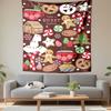 Kawaii Christmas Cookies Gingerbread Hot Cocoa Wall Tapestry Cute Holiday Sweet Treats Decor for Kids Bedroom
