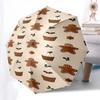 Gingerbread Man Themed Travel Umbrella 8 Ribs Automatic Opening and Closing,Portable Folding Design,Compact and Stylish Umbrella Suitable