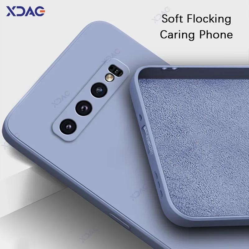 Роскошные квадратные жидкие силиконовые чехлы для Samsung Galaxy S10 Plus S10E SamsungS10Plus мягкий чехол для телефона водонепроницаемый корпус