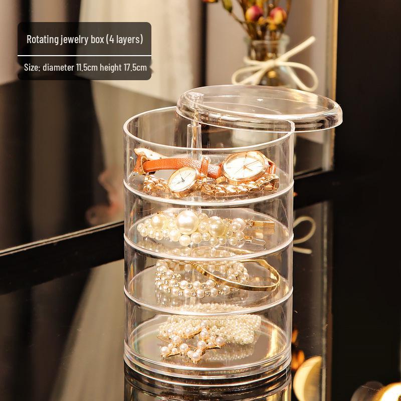 Прозрачный акриловый вращающийся органайзер для косметики и украшений