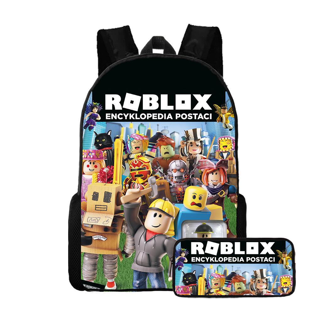 Двухсекционный набор Roblox, Школьная сумка для начальной и средней школы, Детский рюкзак, Рюкзак с мультяшным персонажем.