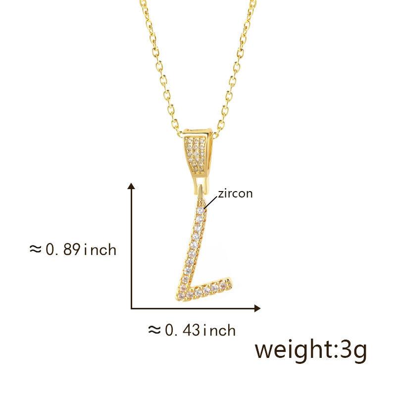 Gold Plated Crystal Initial Letter Necklace Personalized Dainty Name Pendant Jewelry