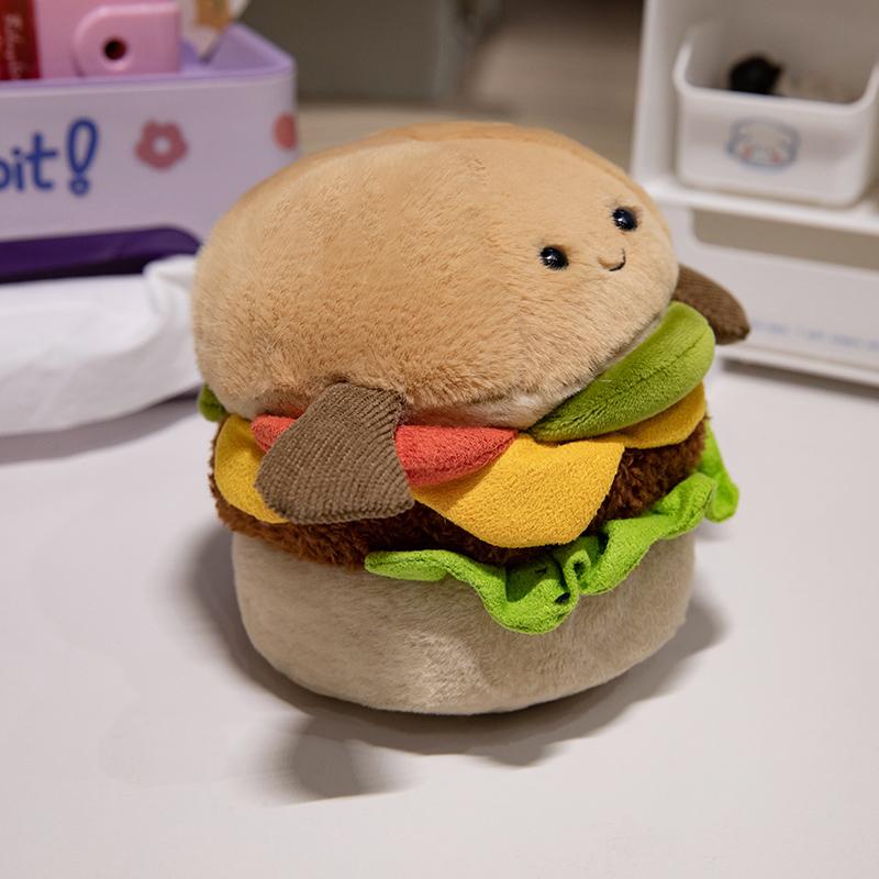 15cm Cute Cartoon Hamburger Stuffed Animal Plush Toy Stuffed Animal Hamburger Plush Toy for You Kids Gift Holiday Birthday