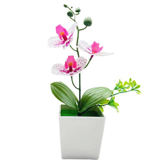 Искусственный бонсай Реалистичные три цветка Неувядающие Неувядающие Декоративные DIY Поддельные Орхидеи Фаленопсис