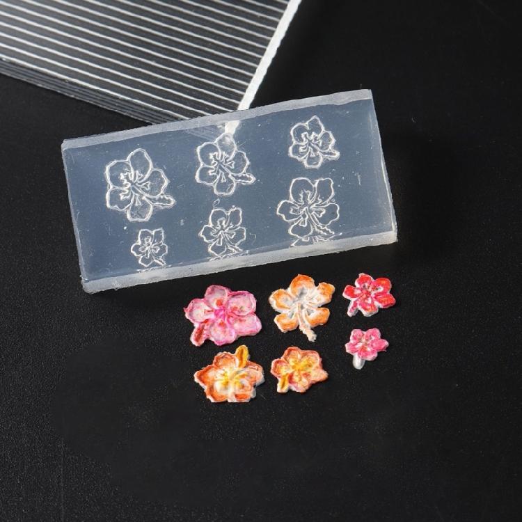 Силиконовые формы для нейл-арта, формы с цветами, трафареты для маникюра, цветочные украшения для нейл-арта