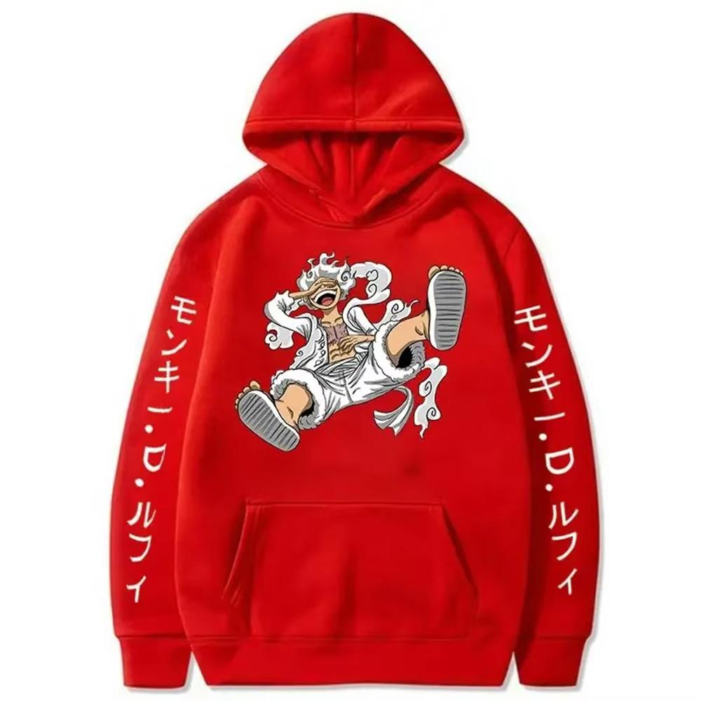 Мужские худи с аниме-принтом ONE PIECE Gear Fifth Страх Луффи Солнечно-Золотой Хлопковый Худи Уличная одежда Свитшоты
