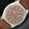 AUTOMATIC JAPAN MENS 7009A VINTAGE BROWN COLOR DIAL WATCH A702348-5 R124-a702348