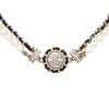 Chanel Женское двухслойное металлическое ожерелье из овчины с жемчугом и цепочкой, украшенное стразами