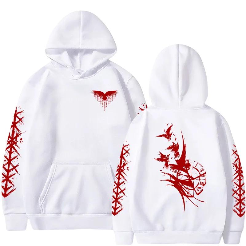 2025 Новая мужская толстовка с капюшоном с принтом «Ворон и старинные часы», модный топ для осени-зимы, повседневная спортивная одежда, домашняя, для улицы, пуловер