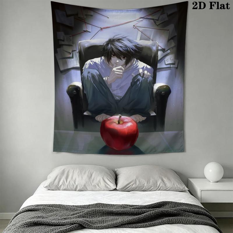 Death Note Wall Tapestry Aesthetic Wall Hanging Printed Fabric Blanket Decorative Tapestries for Bedroom Living Room Home Decor