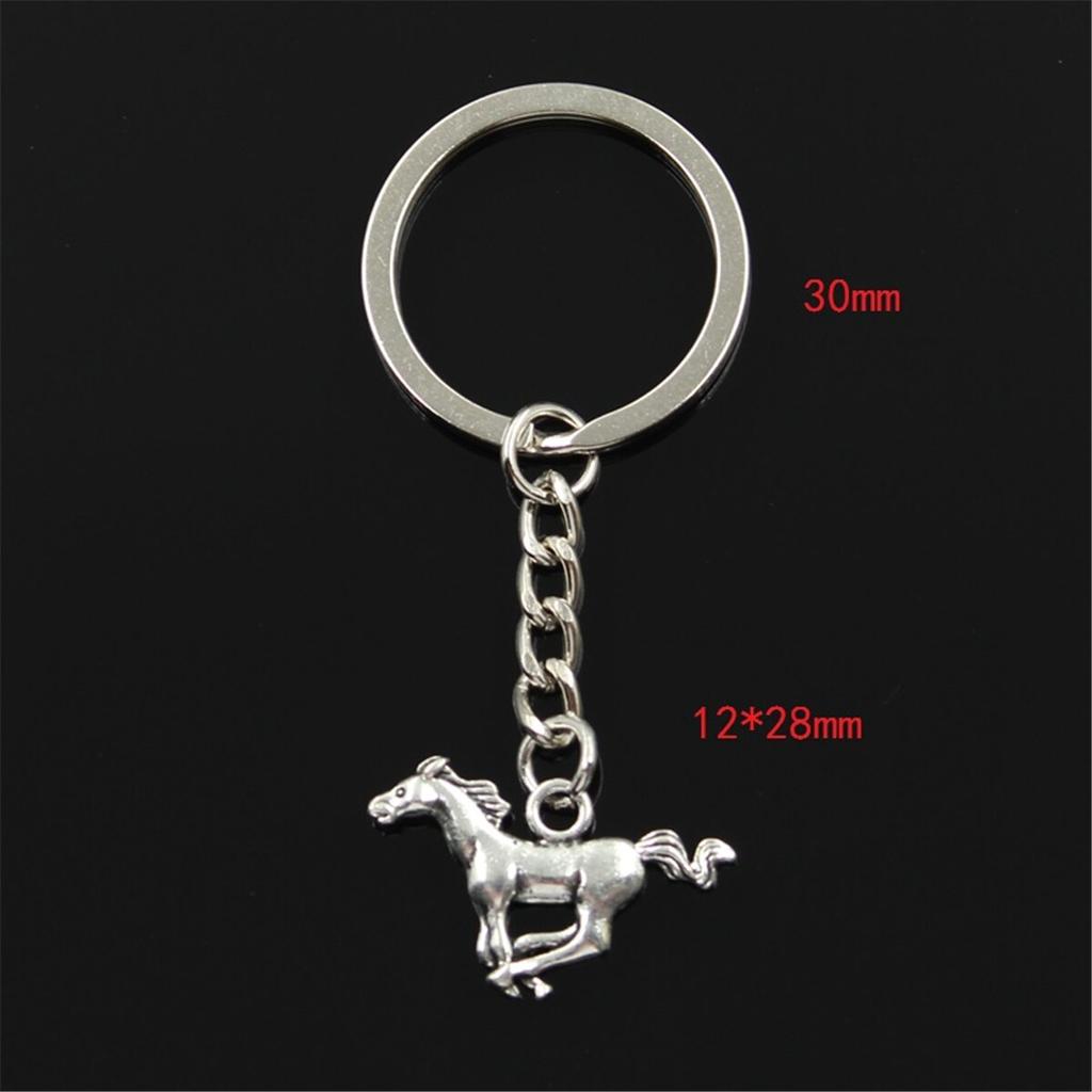 Модный брелок 12x28 мм, бегущий конь, конь, серебряный цвет, подвески, сделай сам, мужские ювелирные изделия, автомобильный брелок, кольцо, держатель, сувенир для подарка