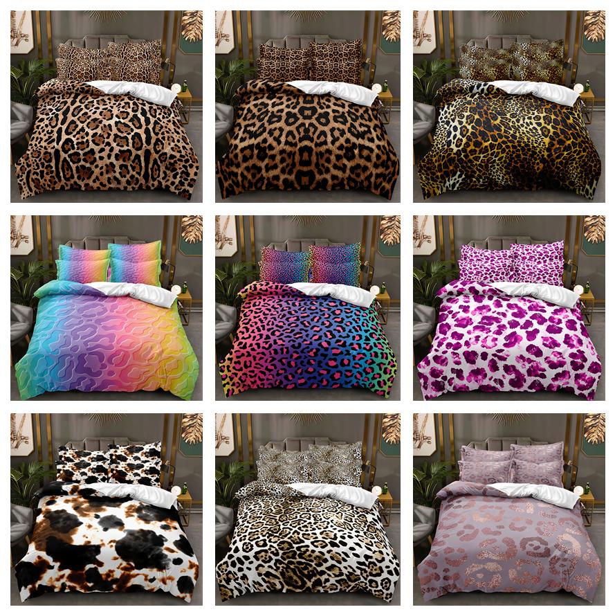 Комплект постельного белья серии с леопардовым принтом, легкий пуховый пододеяльник в стиле 3D зверя, кровать размера «king-size», роскошное полноразмерное пододеяльник