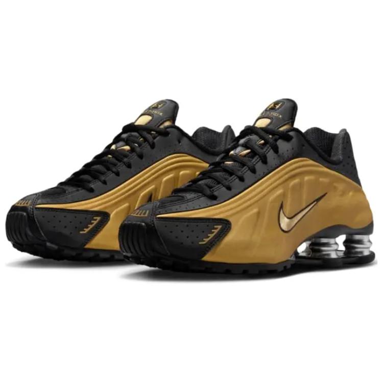 Nike Женские кроссовки Shox R4 Черный Металлик Золотой Металлик-Серебристый AR3565-005