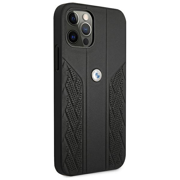 Etui do iPhone 12 Pro Max BMW Hardcase Skórzane Perforowane Czarne