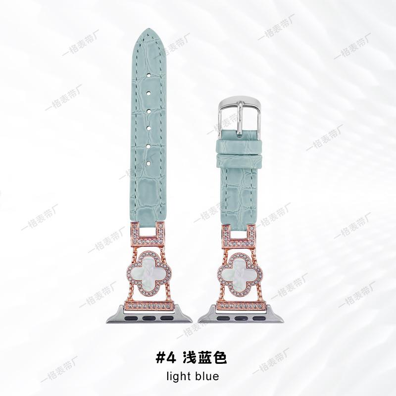 Кожаный ремешок с четырехлистником для Apple Watch iwatch 10-го поколения 98765 ремешок для часов модный женский оптом