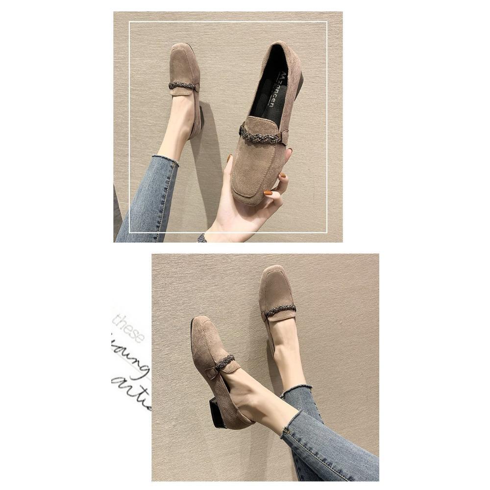 Осенние замшевые мокасины на плоской подошве и низком каблуке для женщин