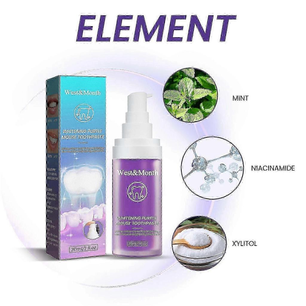 Whitening Purple Mouse Toothpaste, Clean Teeth Prevent Cavities Clean Mouth And Whitening Toothpaste