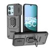 Xiaomi Redmi 15C (173.16*81.07мм) Чехол для телефона, с выдвижной крышкой для камеры, Поворотная кольцевая подставка, Ударопрочный защитный чехол военного класса