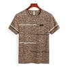 4pcs 9xl Summer T Shirts Men Clothing Polyester Plus Size Male Tshirts Breathable  Short Sleeve Strip