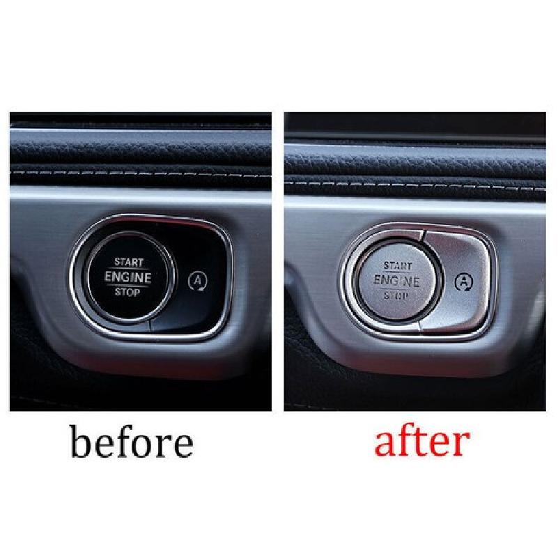 For Benz G-Class -22 Silver Aluminum Start Button Ignition Switch Cover Trim