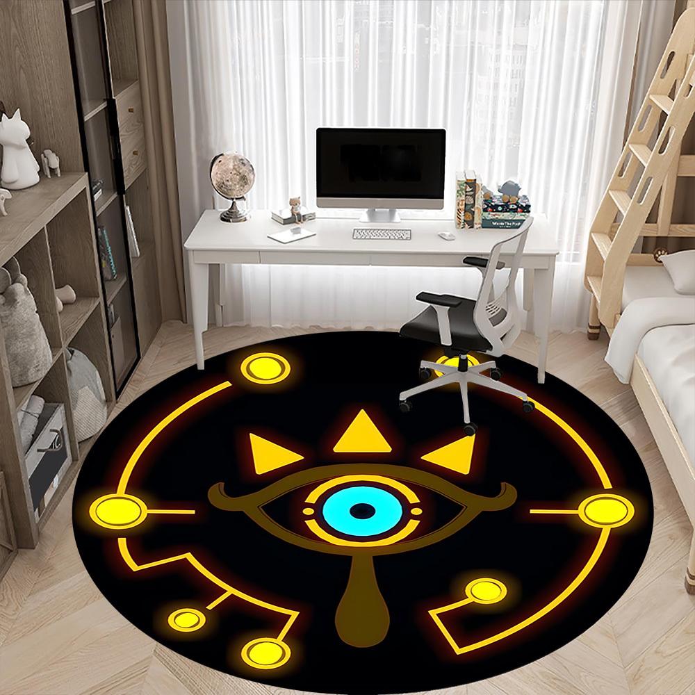 1pc Legend Zelda Symbol Office Round Area Rug, Under Office Chairs Bedroom Living Room Home Decor, Room Decoa1016239