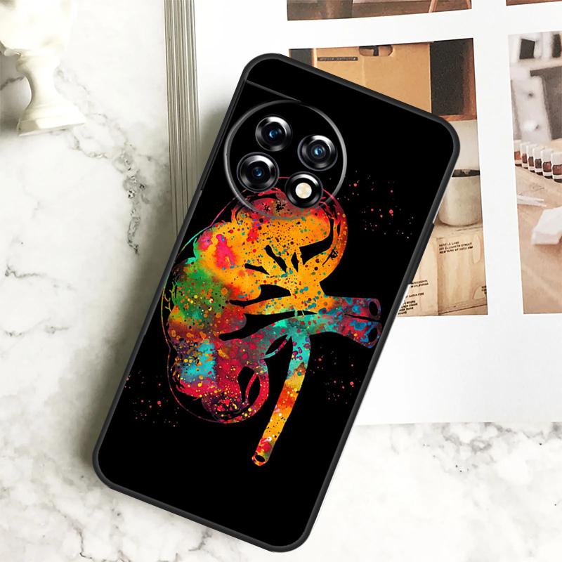 Чехол для OnePlus 12 12R 11 9 10 Pro 10R 9R 8T 10T Nord CE 2 3 Lite 2T N10 N20 N30 CE4 с рисунком человеческого сердца, мозга, легких