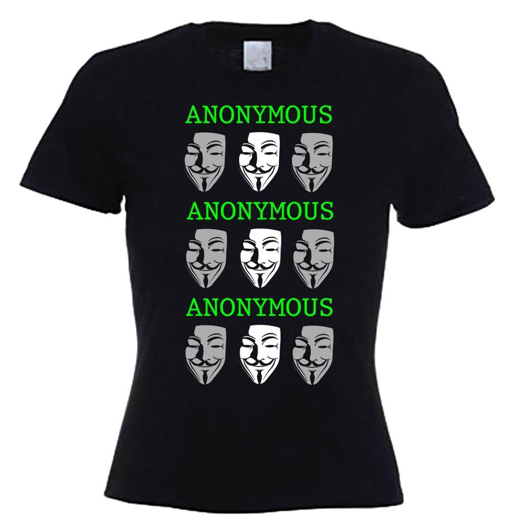 Anonymous Mask T-Shirt - Guy Fawkes V for Vendetta Disobey Hacker - S-XL-