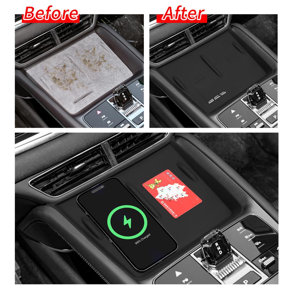 For BYD Sealion 07 EV 2025 2025 Car Anti-Slip Pad Interior Accessories Center Console Silicone Wireless Charging Pad Black