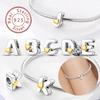 925 Серебряные бусины с 26 буквами алфавита AZ, подвески, подходят для оригинального браслета, настоящее серебро для женщин, бусины для ювелирных украшений своими руками