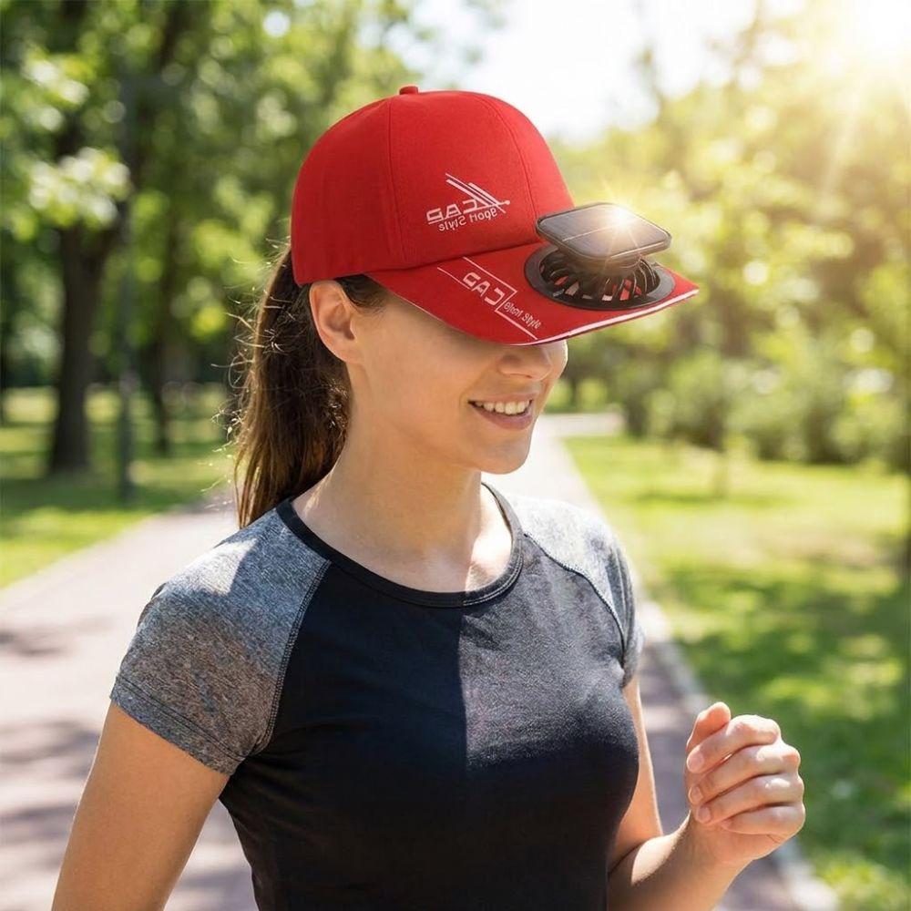 Letter Solar Charging With Fan Hat Breathable Sunshade Duckbill Cap for 3.7V600mAh Travel
