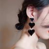 1 Pair Retro Love Earrings Exaggerated Love Earrings Personality Peach Heart Earrings Temperament Earrings
